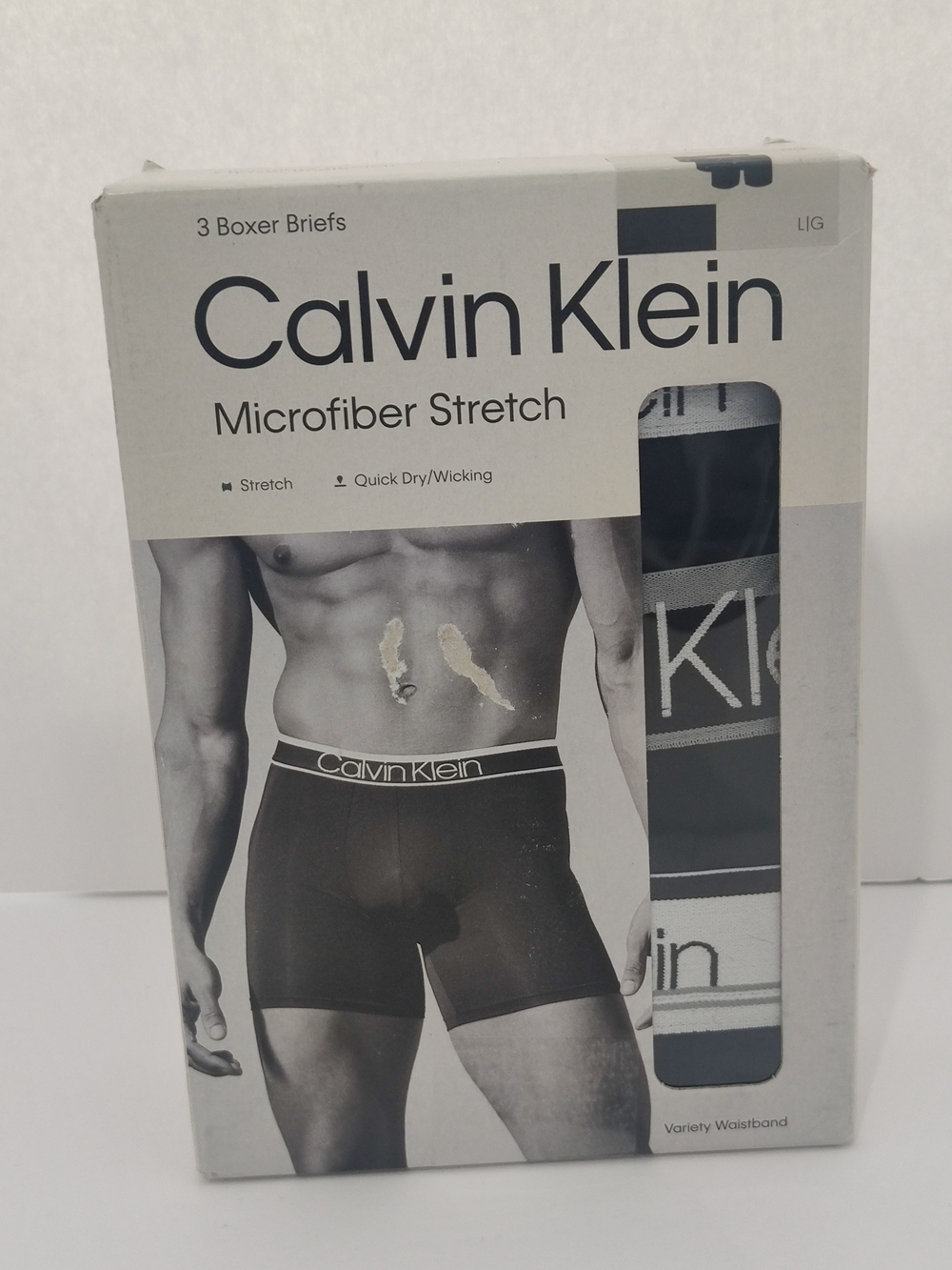 3 Pack Men's Calvin Klein Microfiber Stretch Boxer Briefs Size L NWT